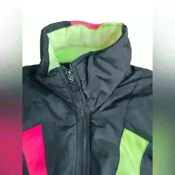 Vintage 80’s Green Mountain Color Block Ski Jacket Women’s L Neon Rave Coat - Picture 6 of 10